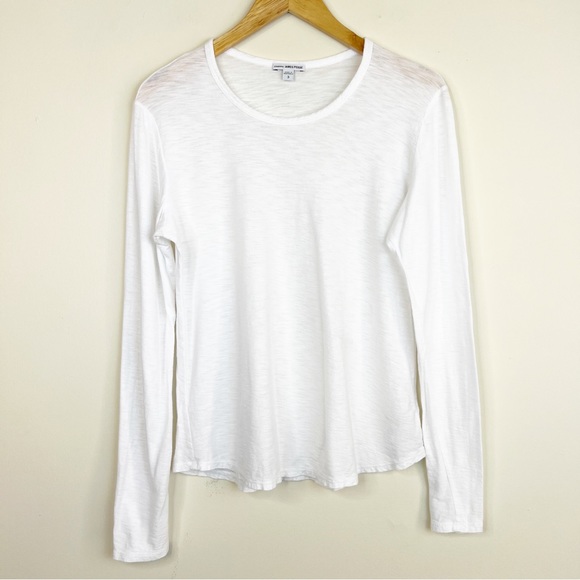 Standard James Perse Sheer Slub White Long Sleeve Top Size Large - Picture 2 of 7